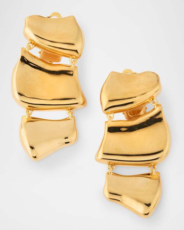 Sculpted Metal Drop Earrings